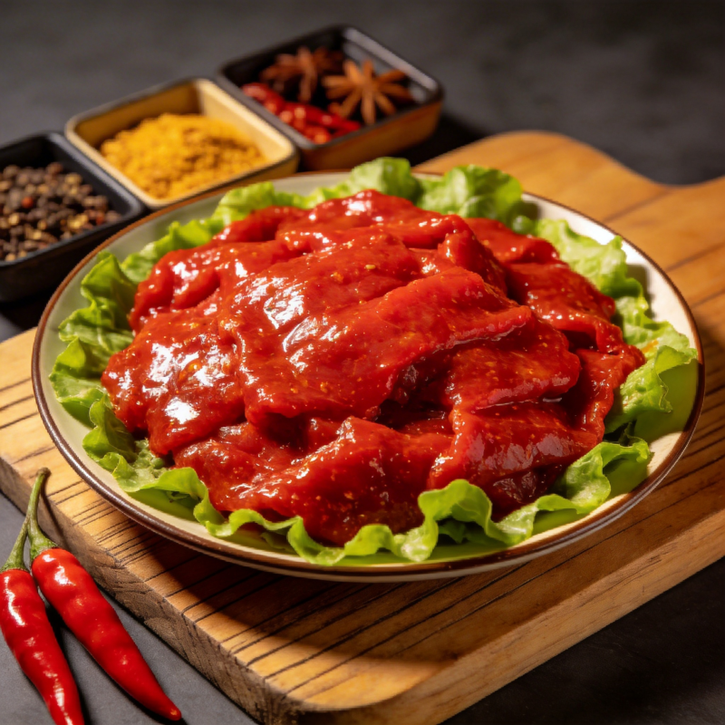 辣酱肉片配香料图片