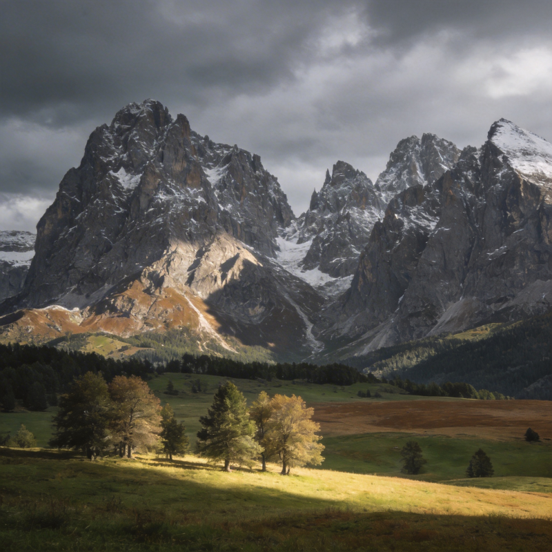 雪山草原风光图片