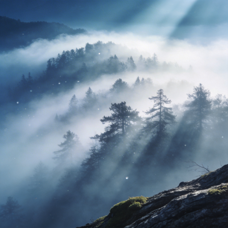 雾锁山林 光破云海图片