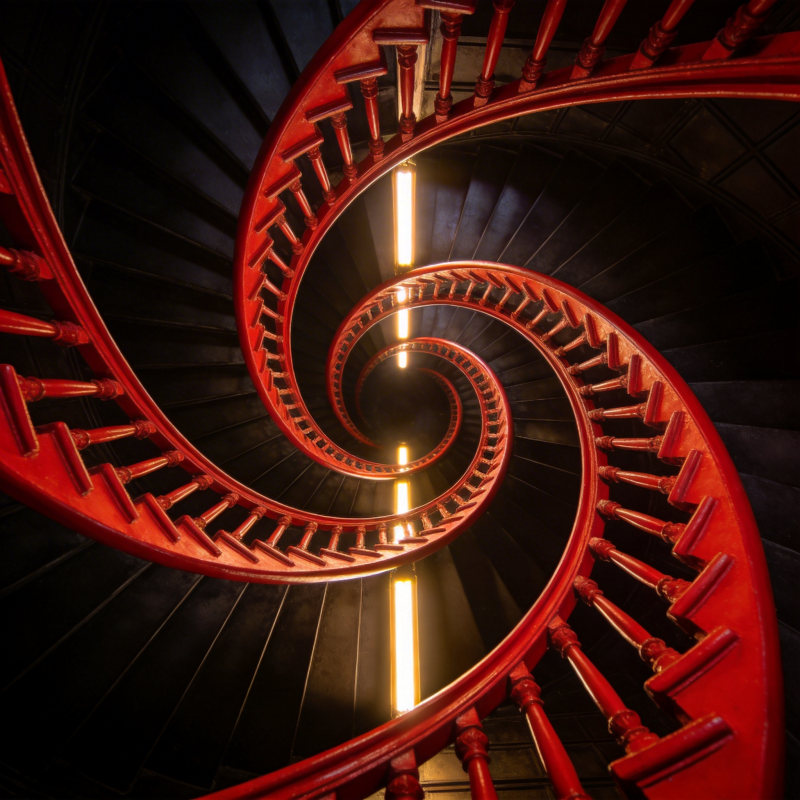 螺旋红梯图片