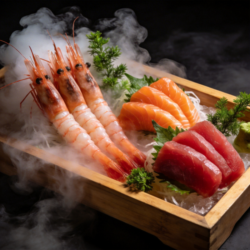 海鲜拼盘 冰雾缭绕图片