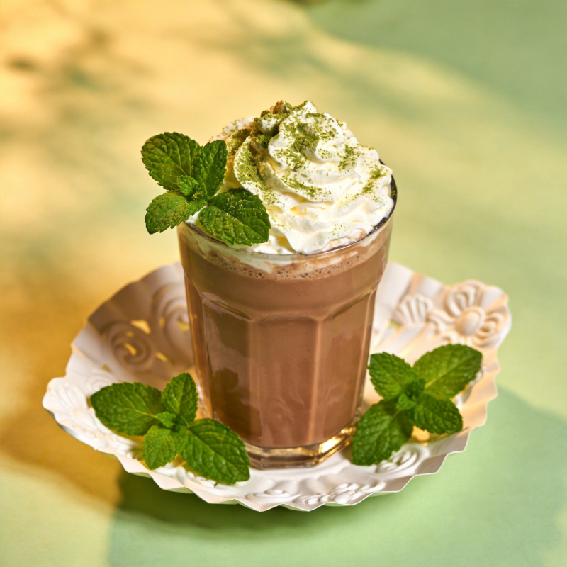 抹茶巧克力饮品图片