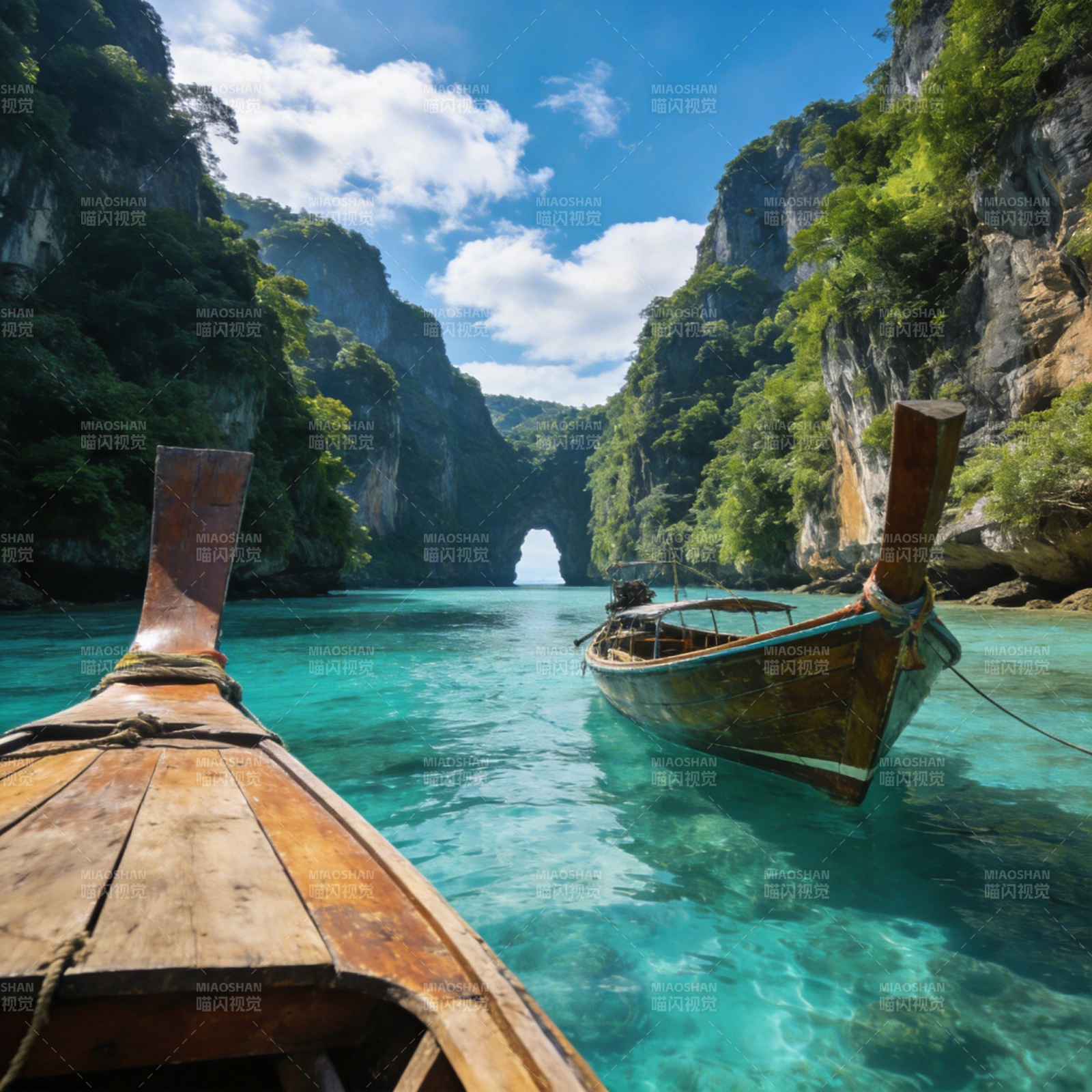 碧水穿峡 舟行画中图片