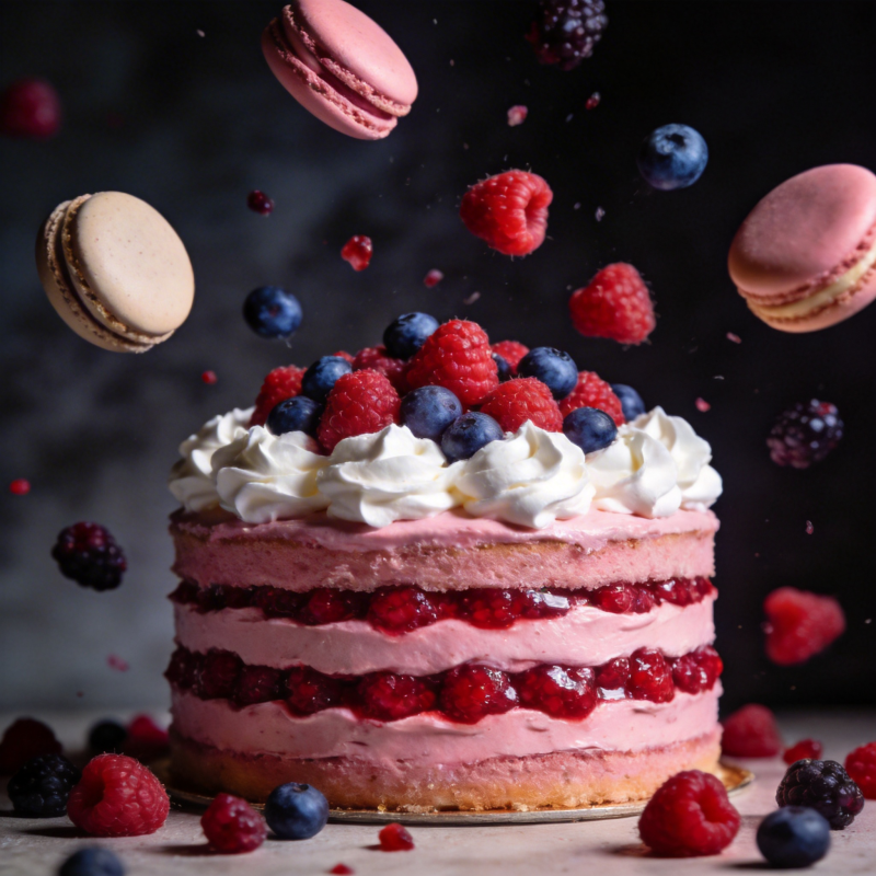 莓果奶油蛋糕图片