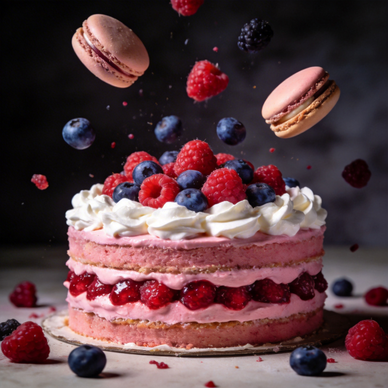 莓果飞舞蛋糕图片