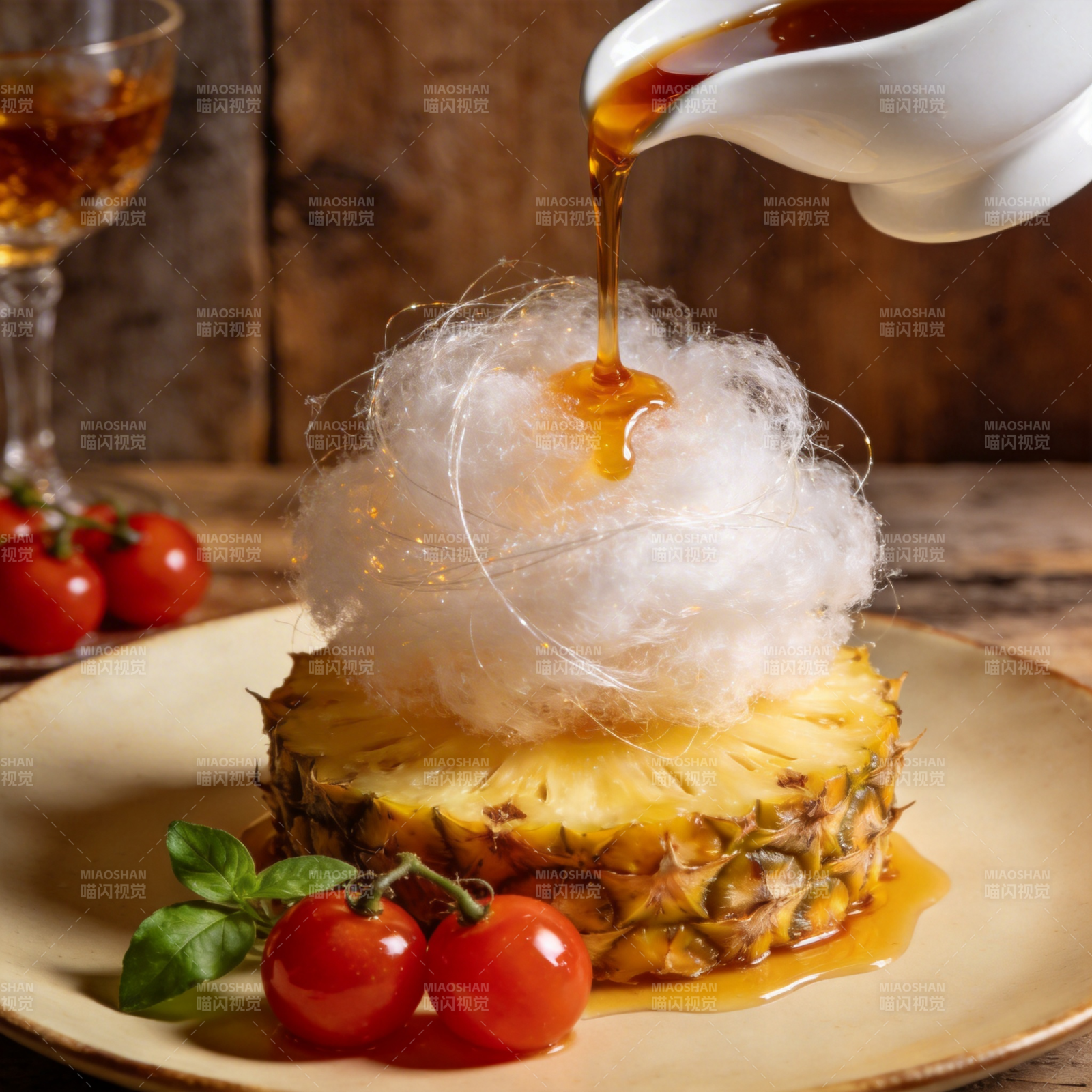 菠萝棉花糖淋酱图片