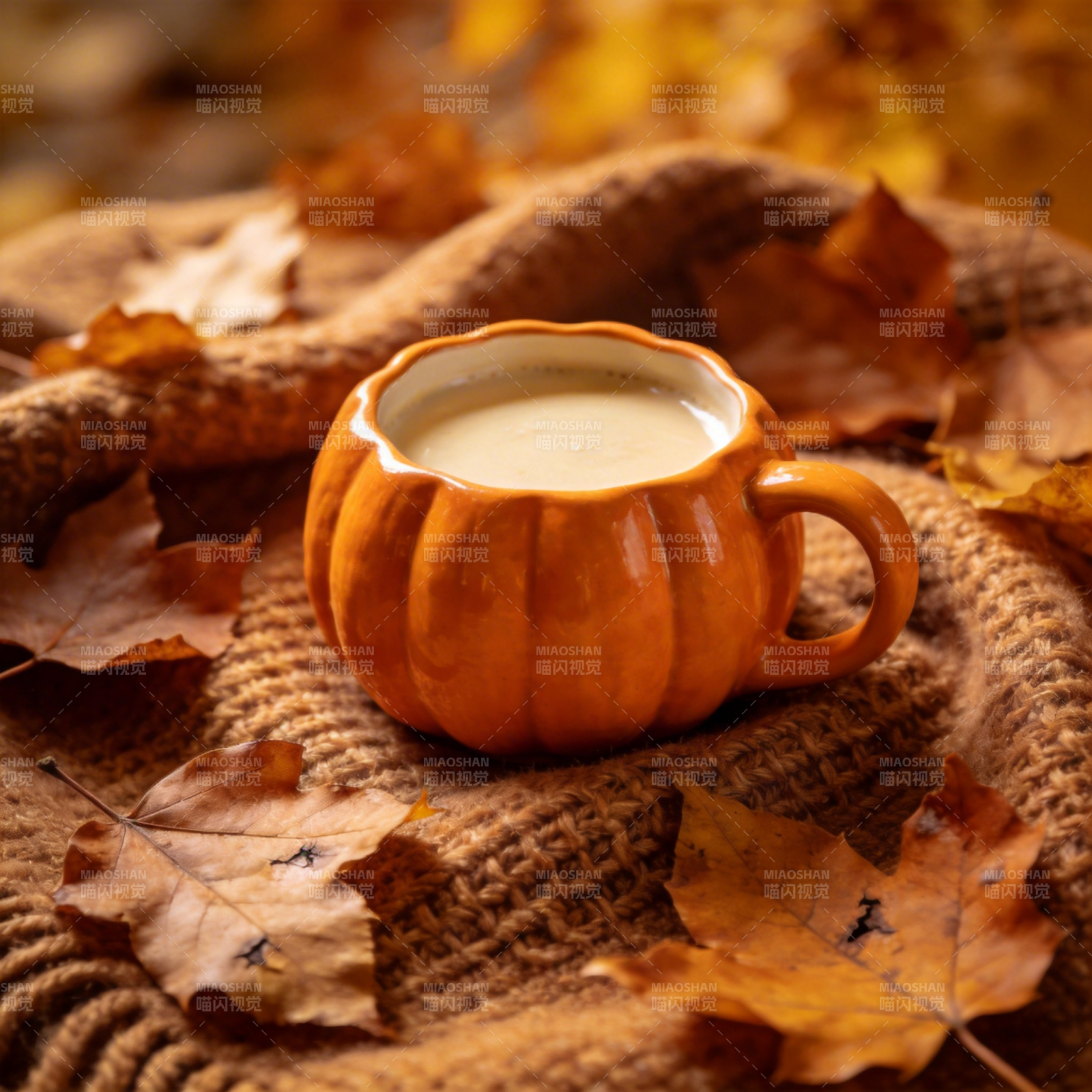 秋日南瓜咖啡图片