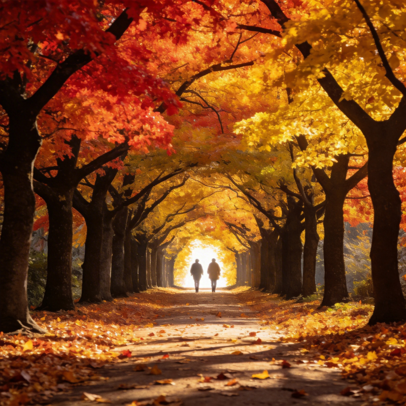 秋林小径行图片