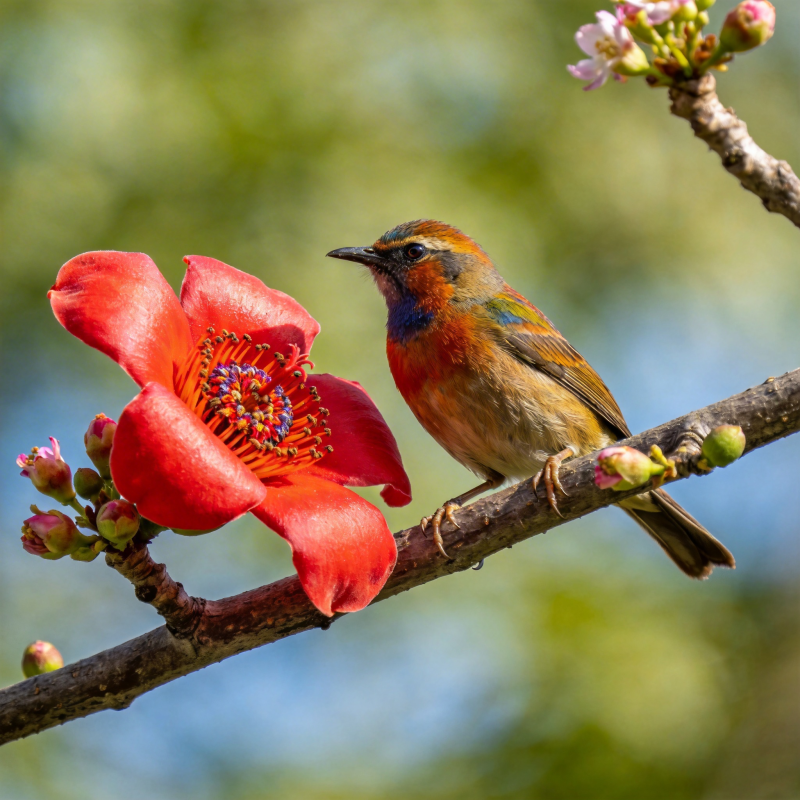 花鸟相映成趣图片