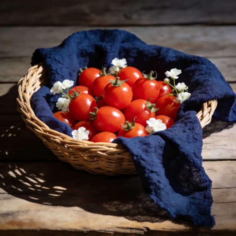 篮中樱桃番茄图片