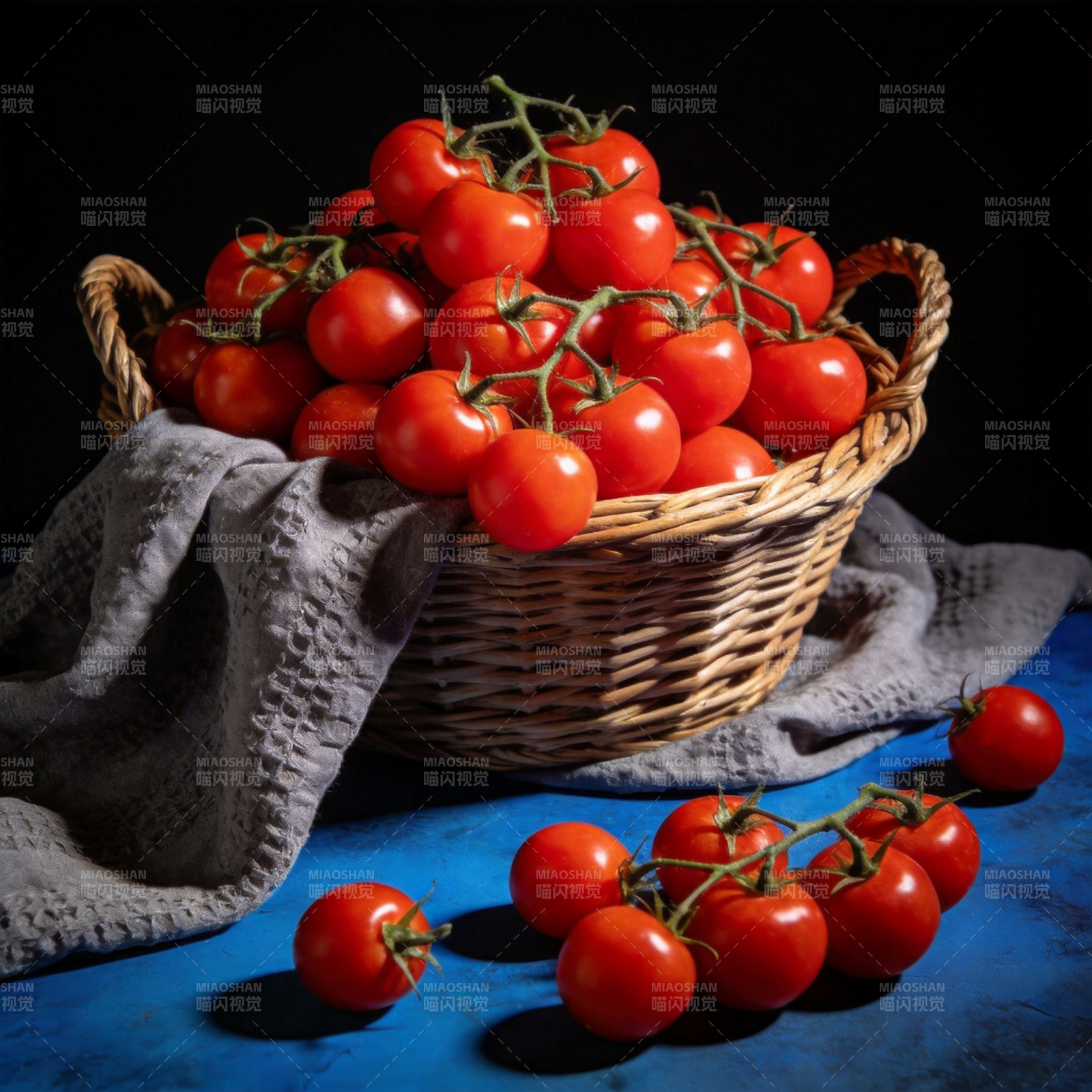 篮中红番茄图片