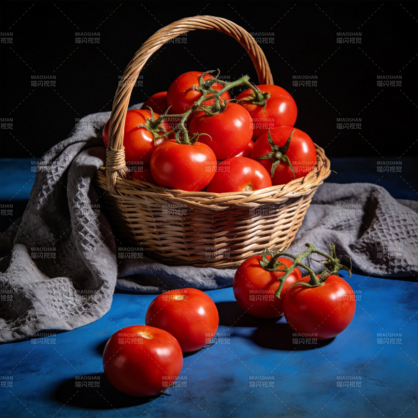 篮中红番茄图片