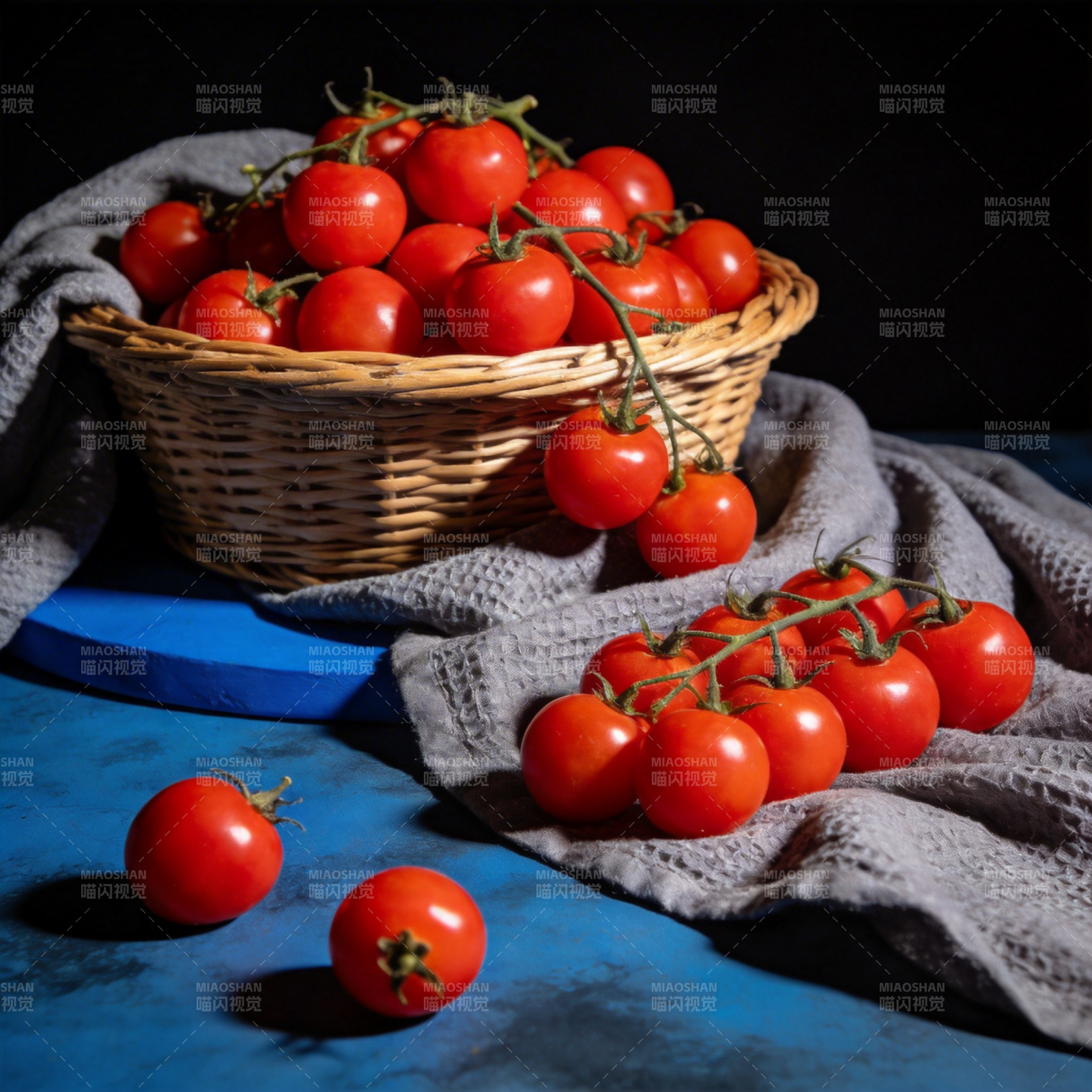 篮中樱桃番茄图片