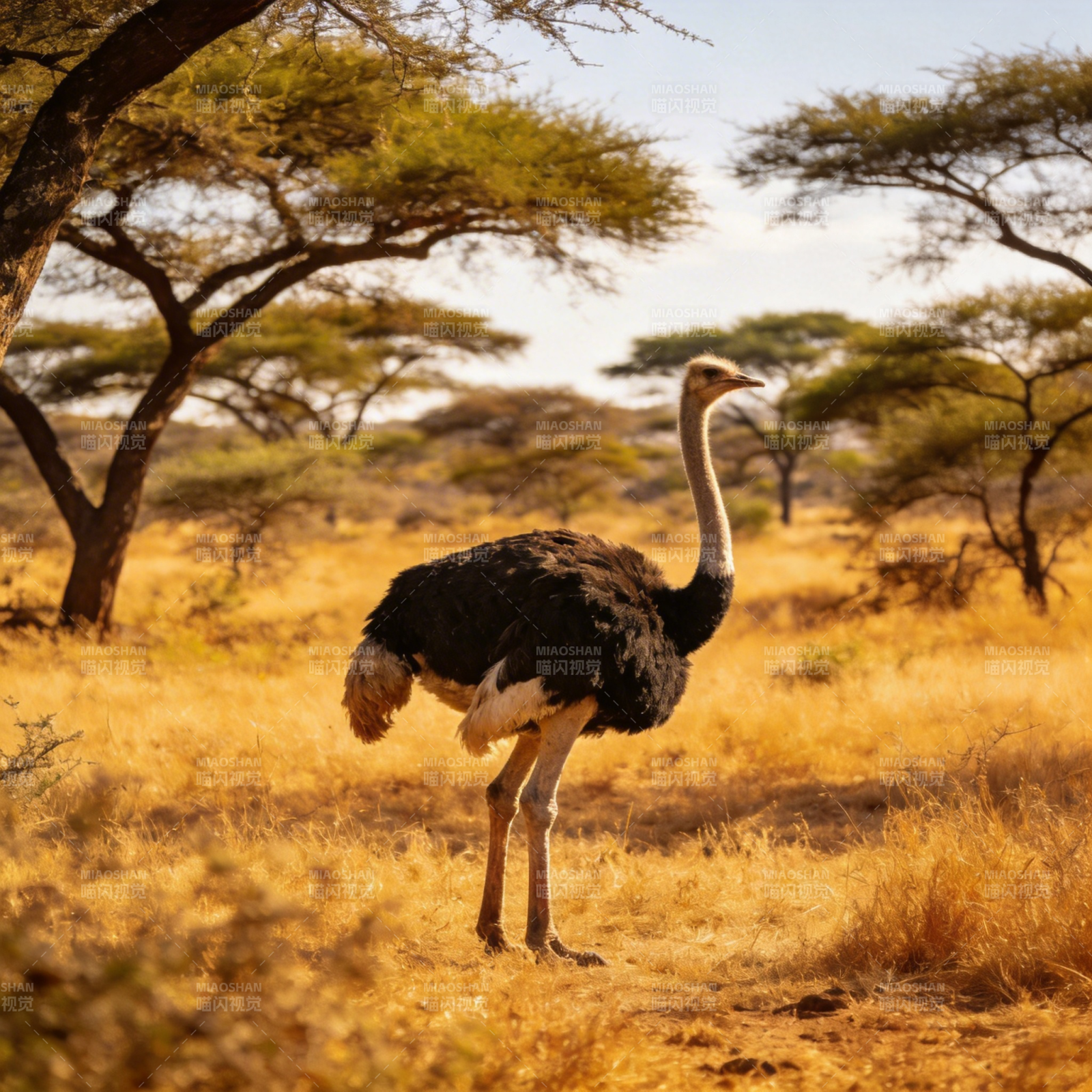 鸵鸟草原行图片