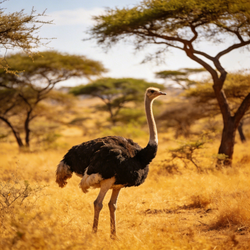 草原上的鸵鸟图片