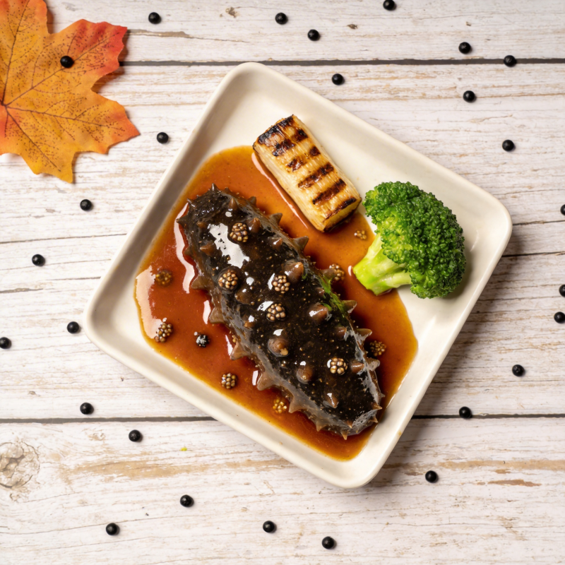 海参配西兰花图片