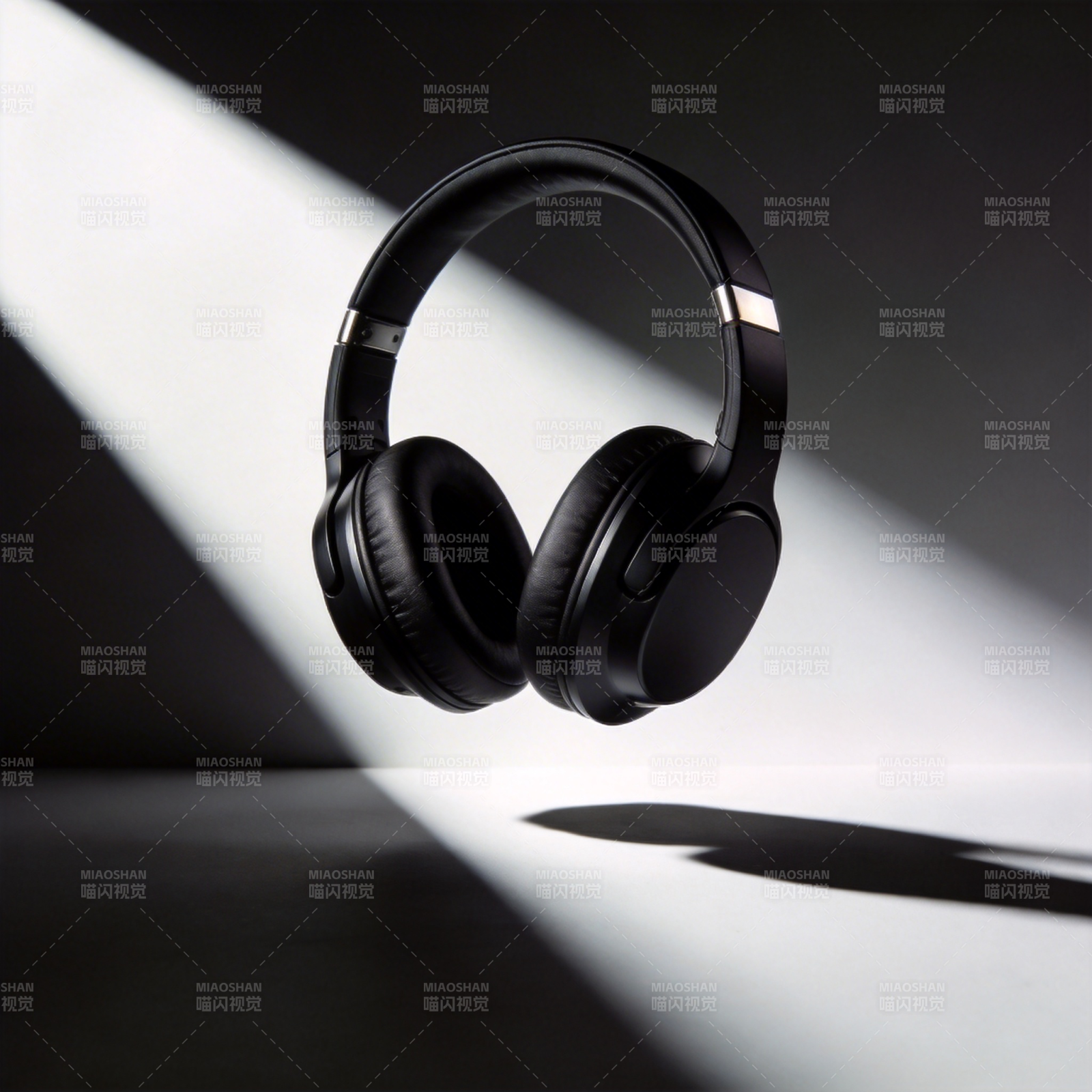 悬浮耳机光影艺术图片