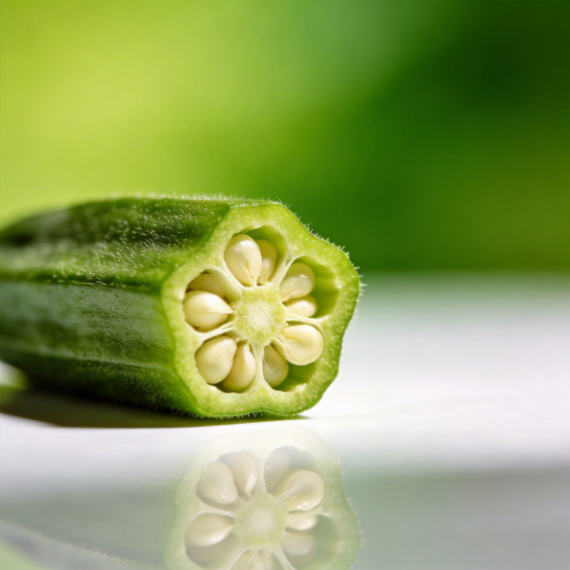 秋葵切面特写图片