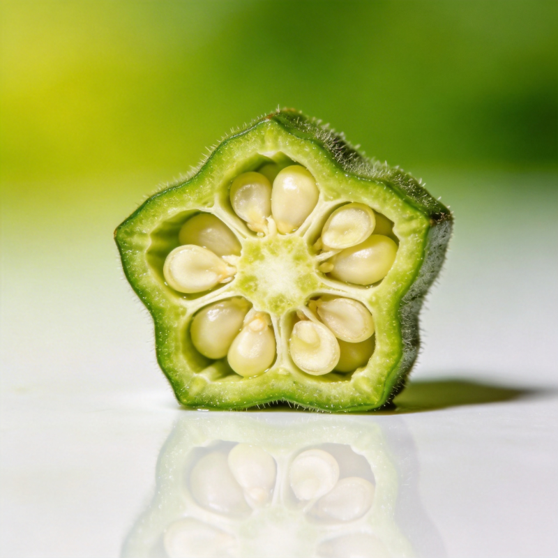 秋葵切面特写图片