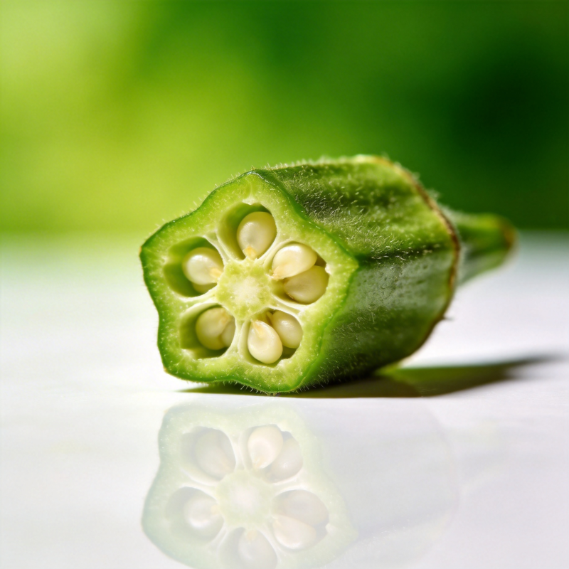 秋葵切面特写图片