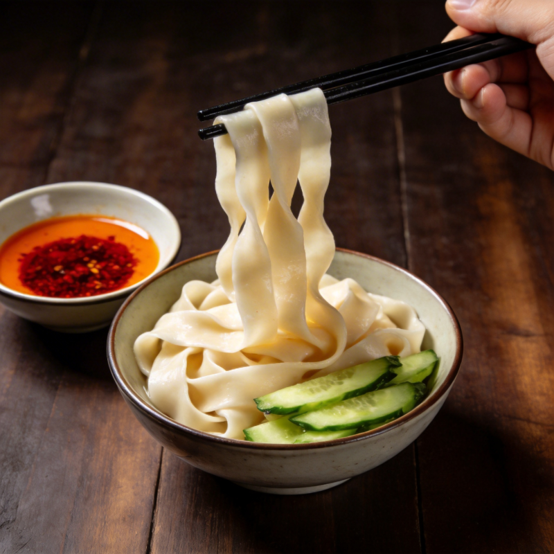 面条配黄瓜辣椒油图片