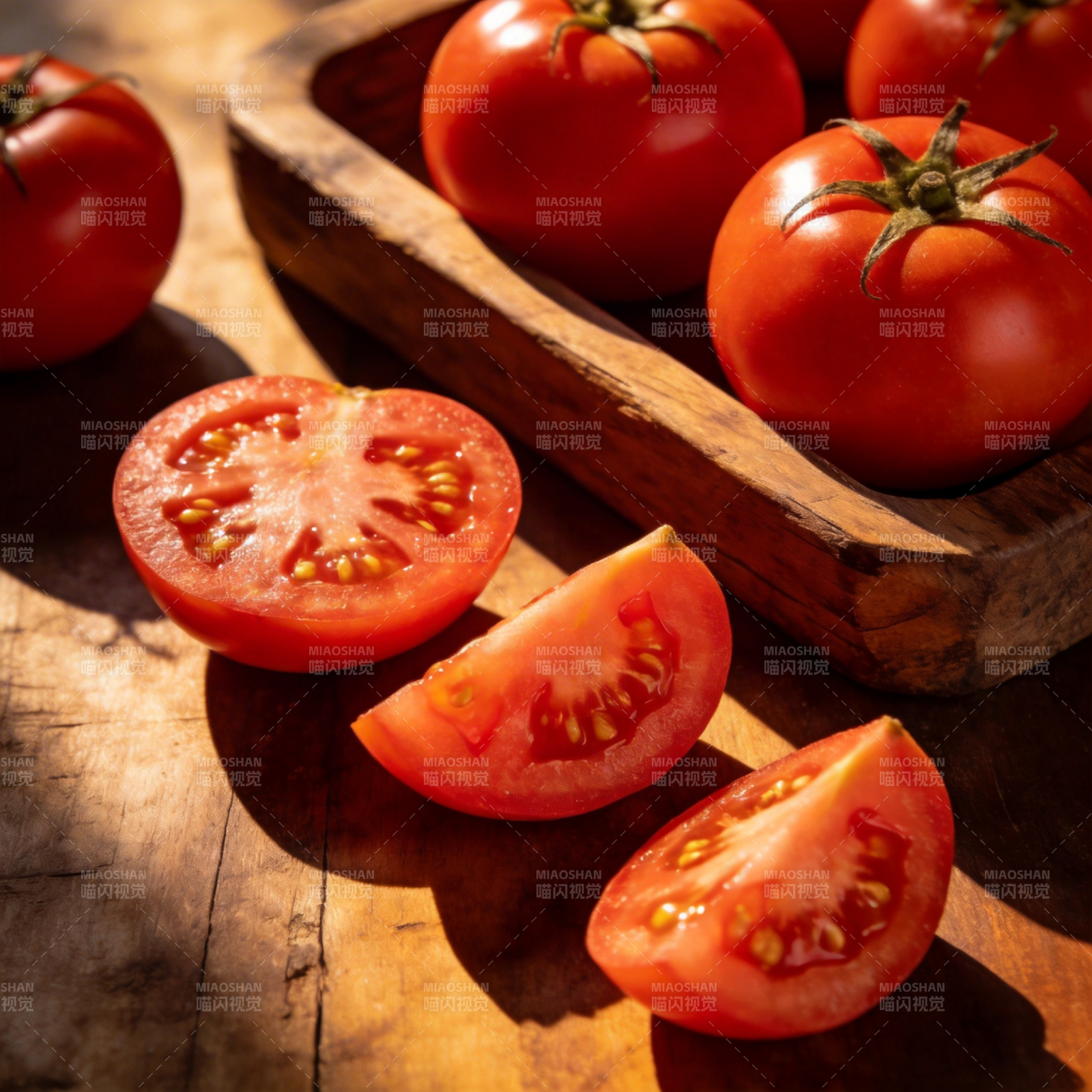 鲜红番茄切片图片