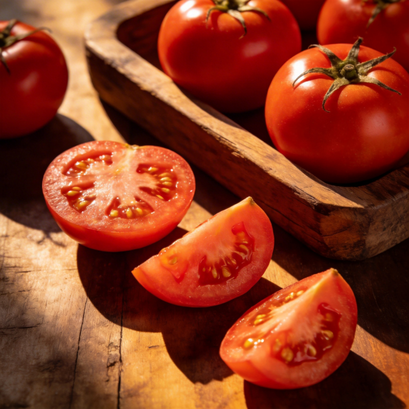 鲜红番茄切片图片