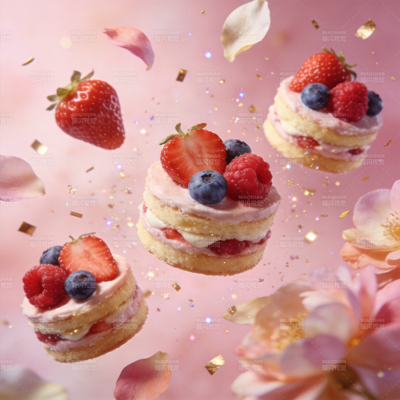 梦幻水果蛋糕飘浮图片
