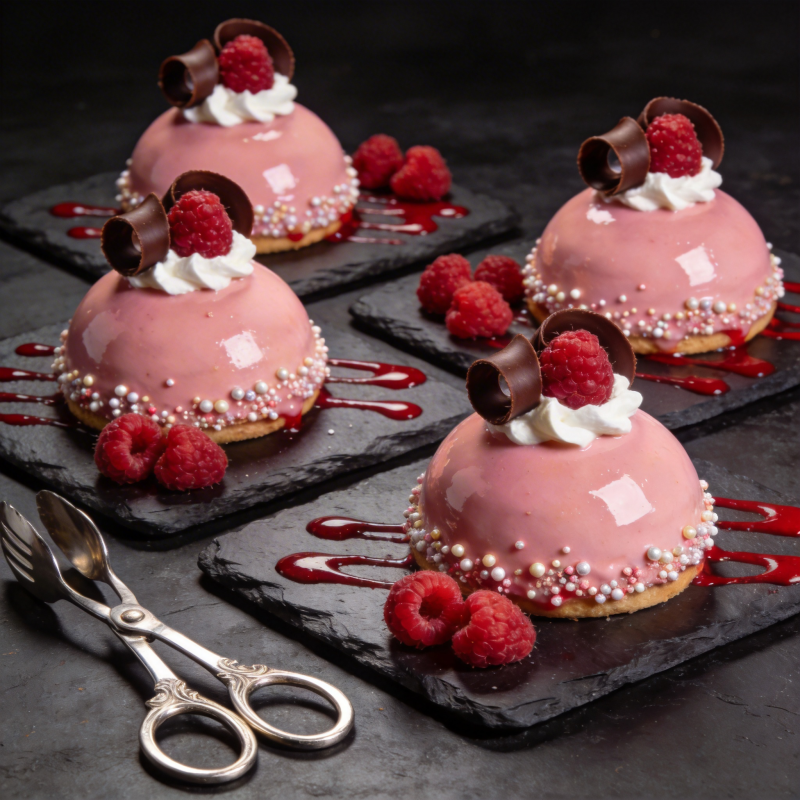 莓香慕斯甜品图片