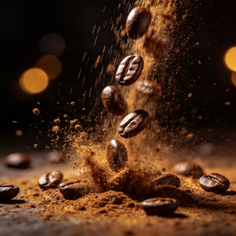 咖啡豆飞溅瞬间图片