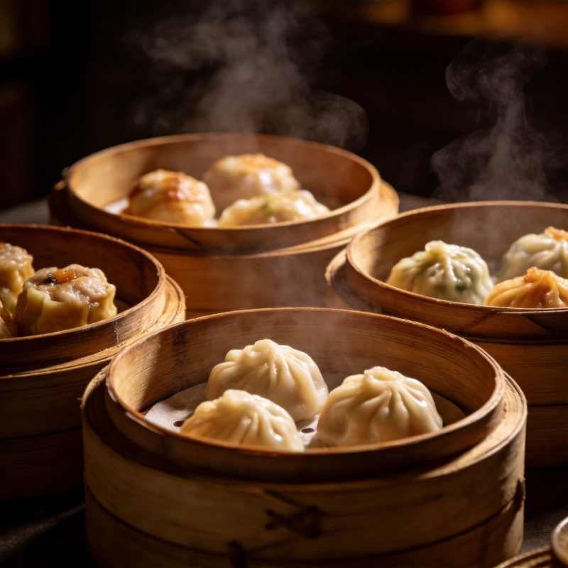 热气腾腾的蒸包图片