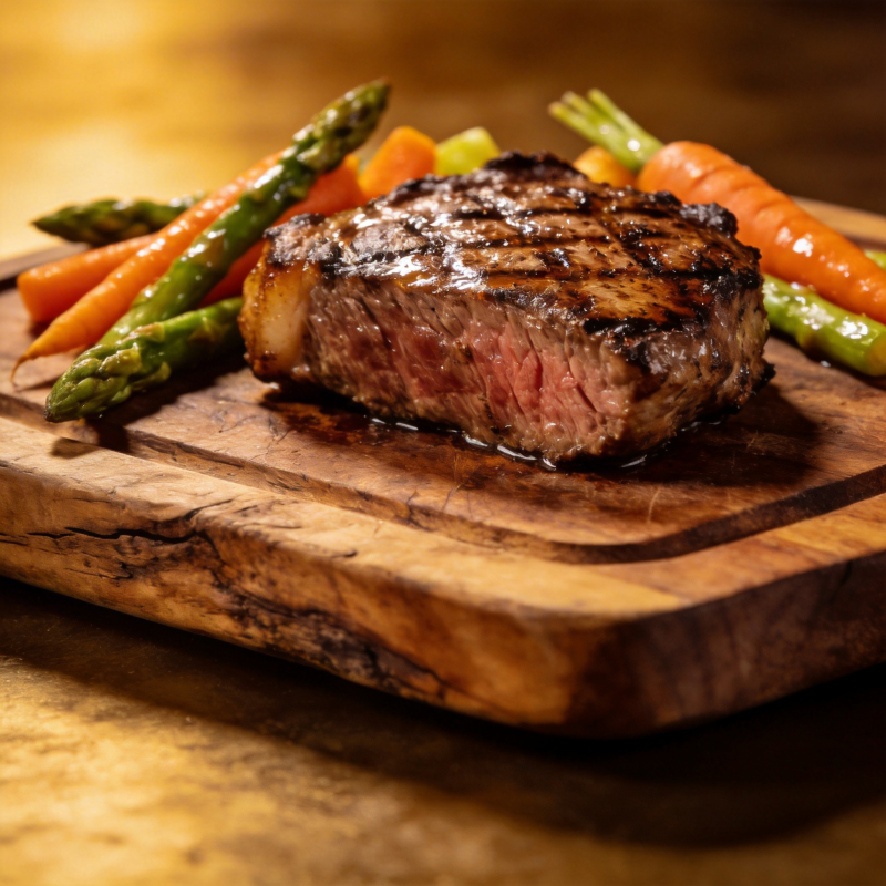 牛排配时蔬图片