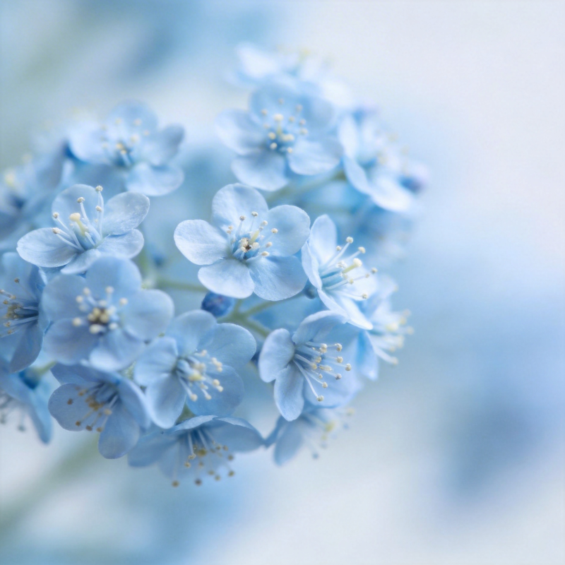 淡蓝小花绽放图片