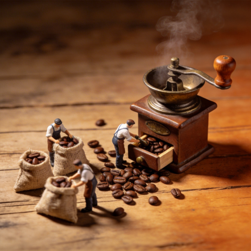 咖啡豆的微缩世界图片