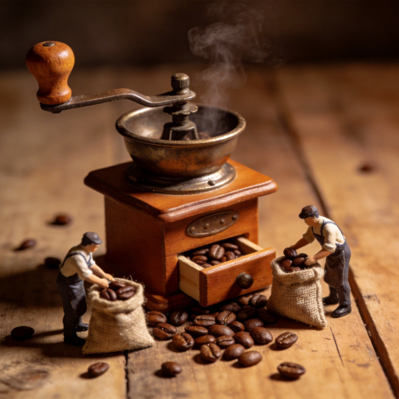 咖啡豆的微型世界图片