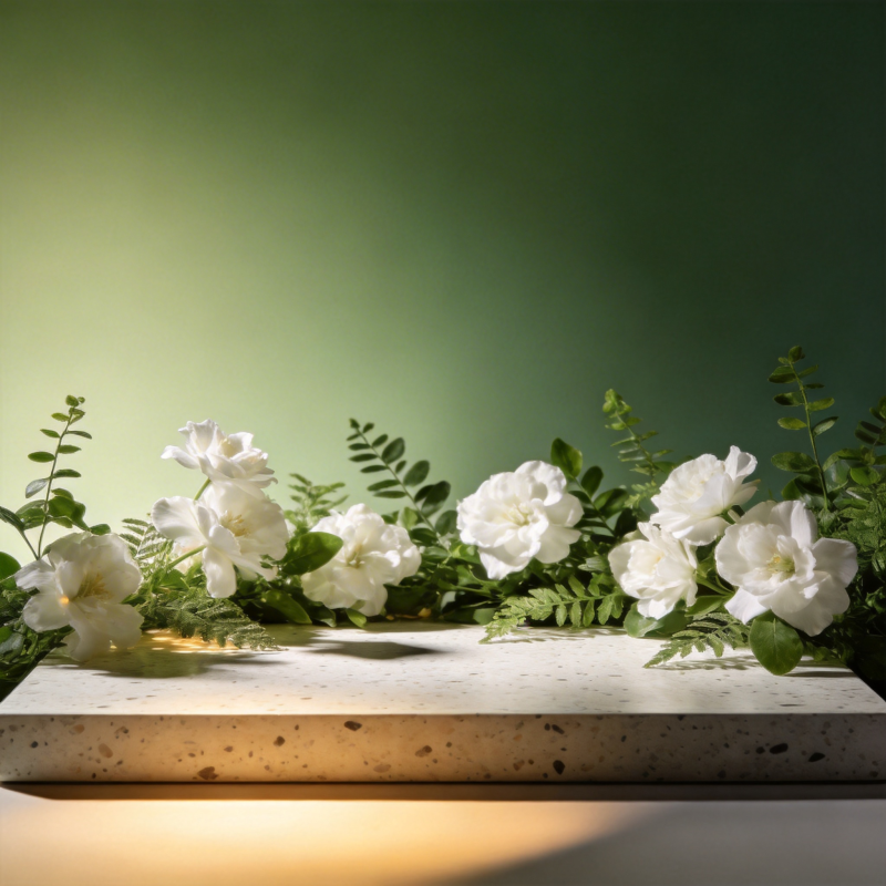 白花绿叶静谧美图片