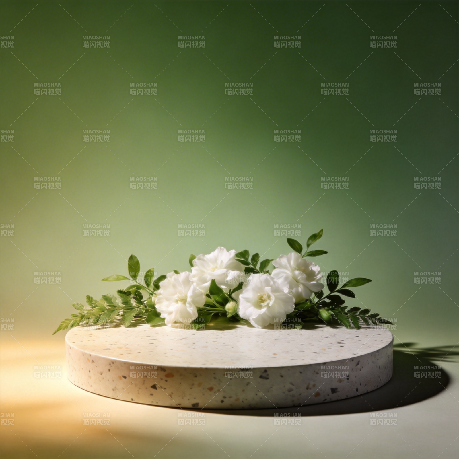 白花绿叶静谧美图片