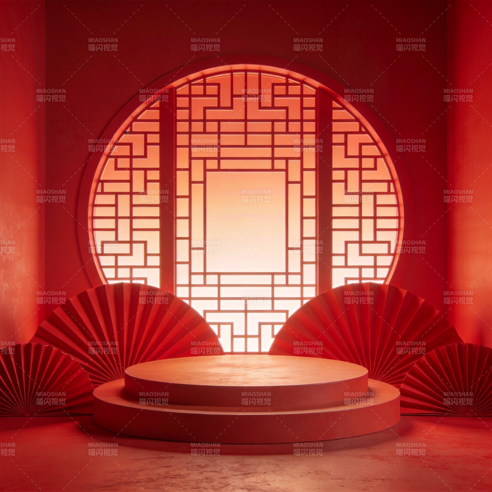 红韵中式舞台图片