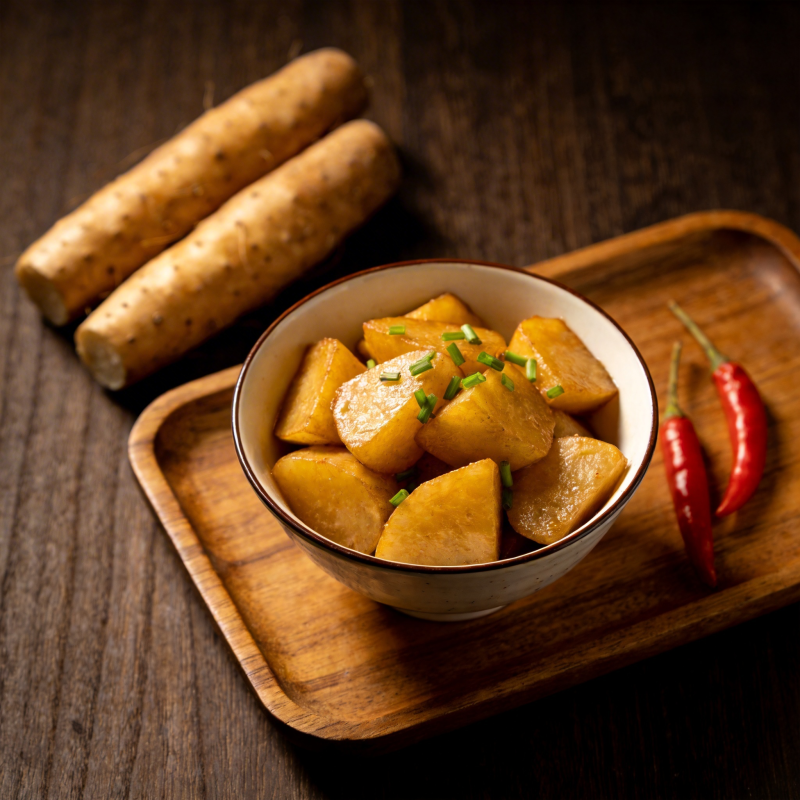香煎山药配辣椒图片
