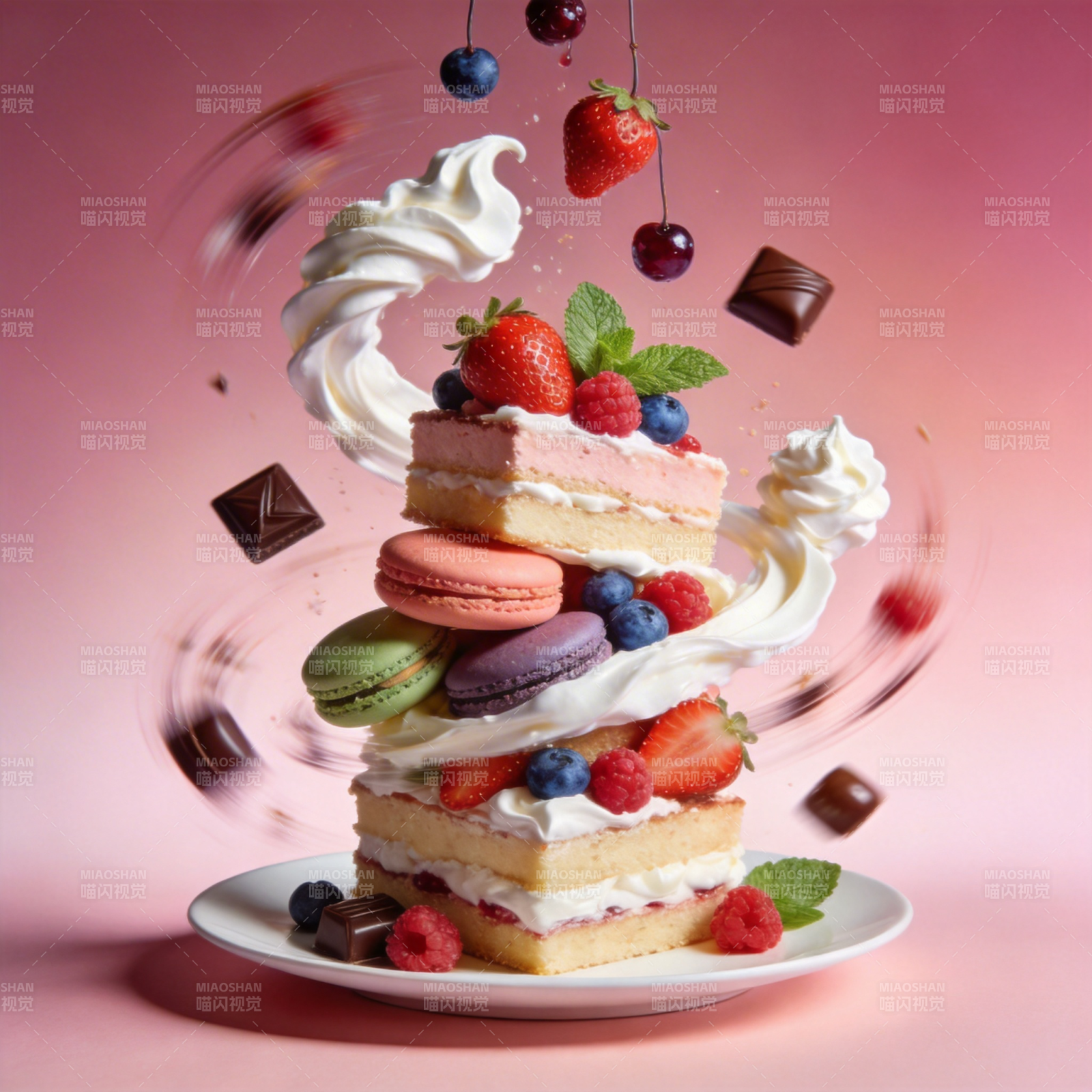 甜蜜飞舞的蛋糕图片