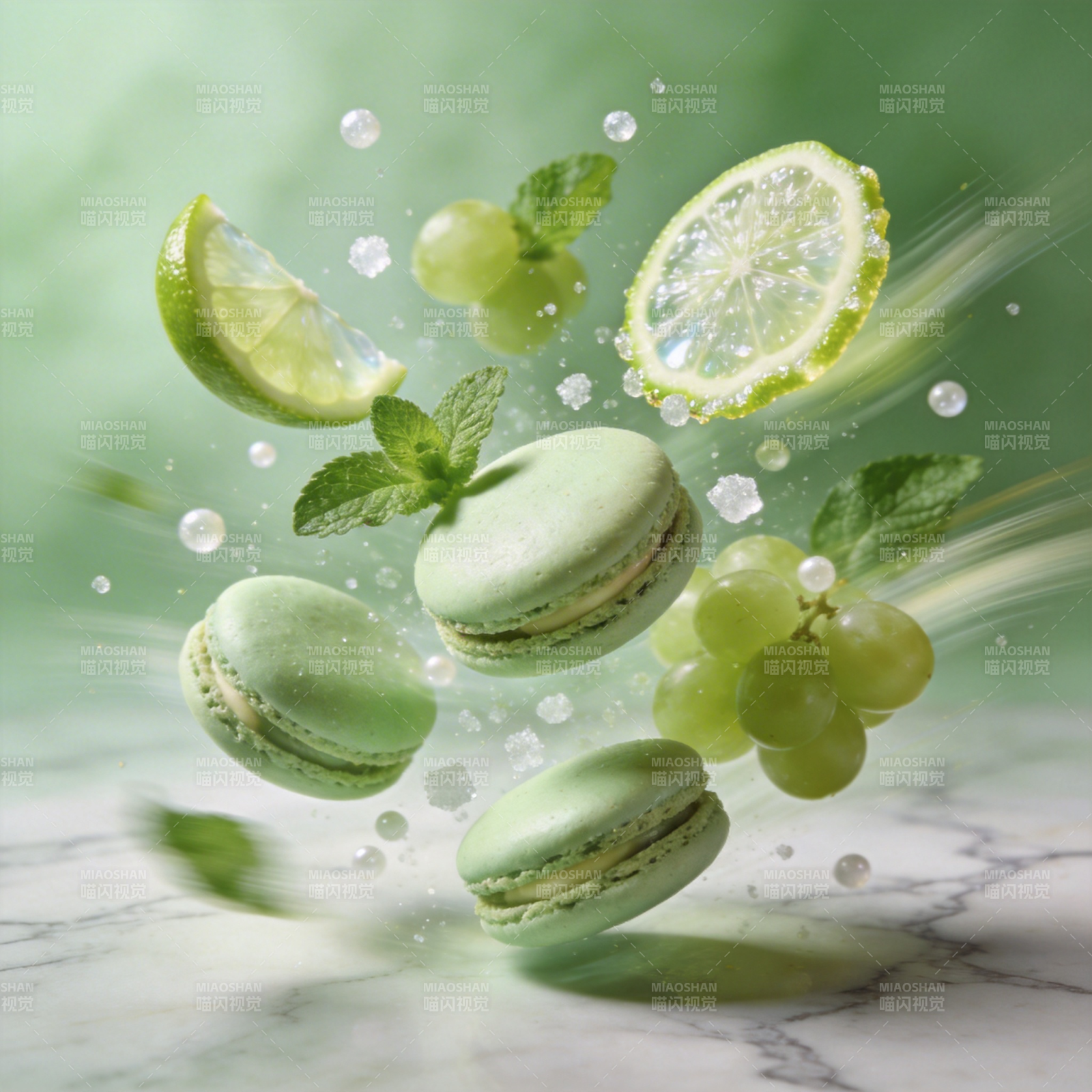 青柠马卡龙飞舞图片