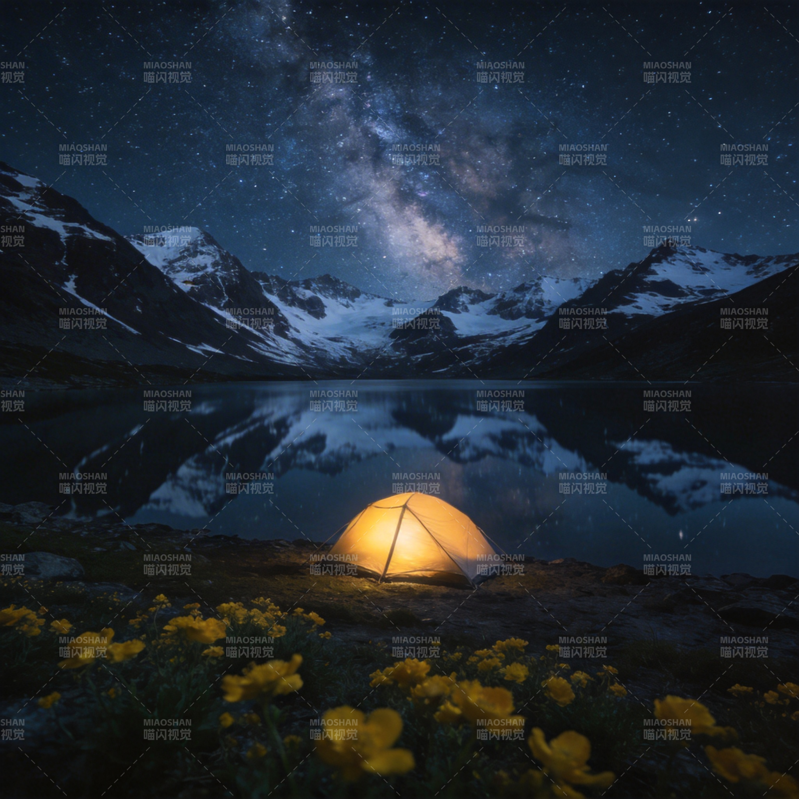 星空下的帐篷图片