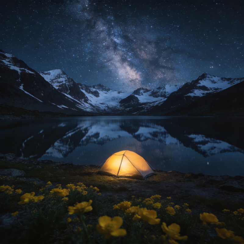 星空下的帐篷图片