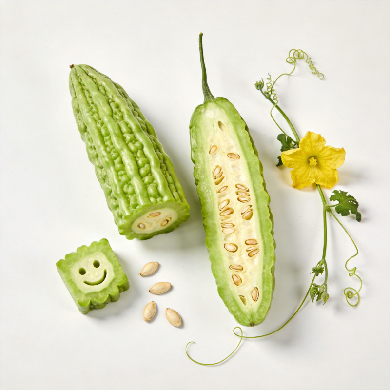 苦瓜切片与花图片