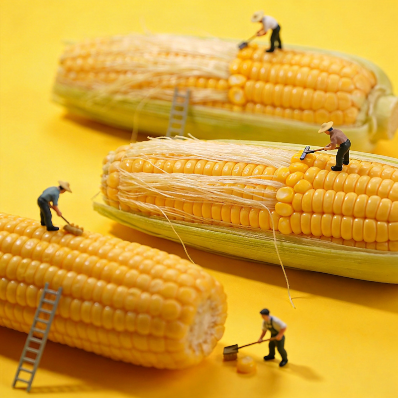微型农夫收玉米图片