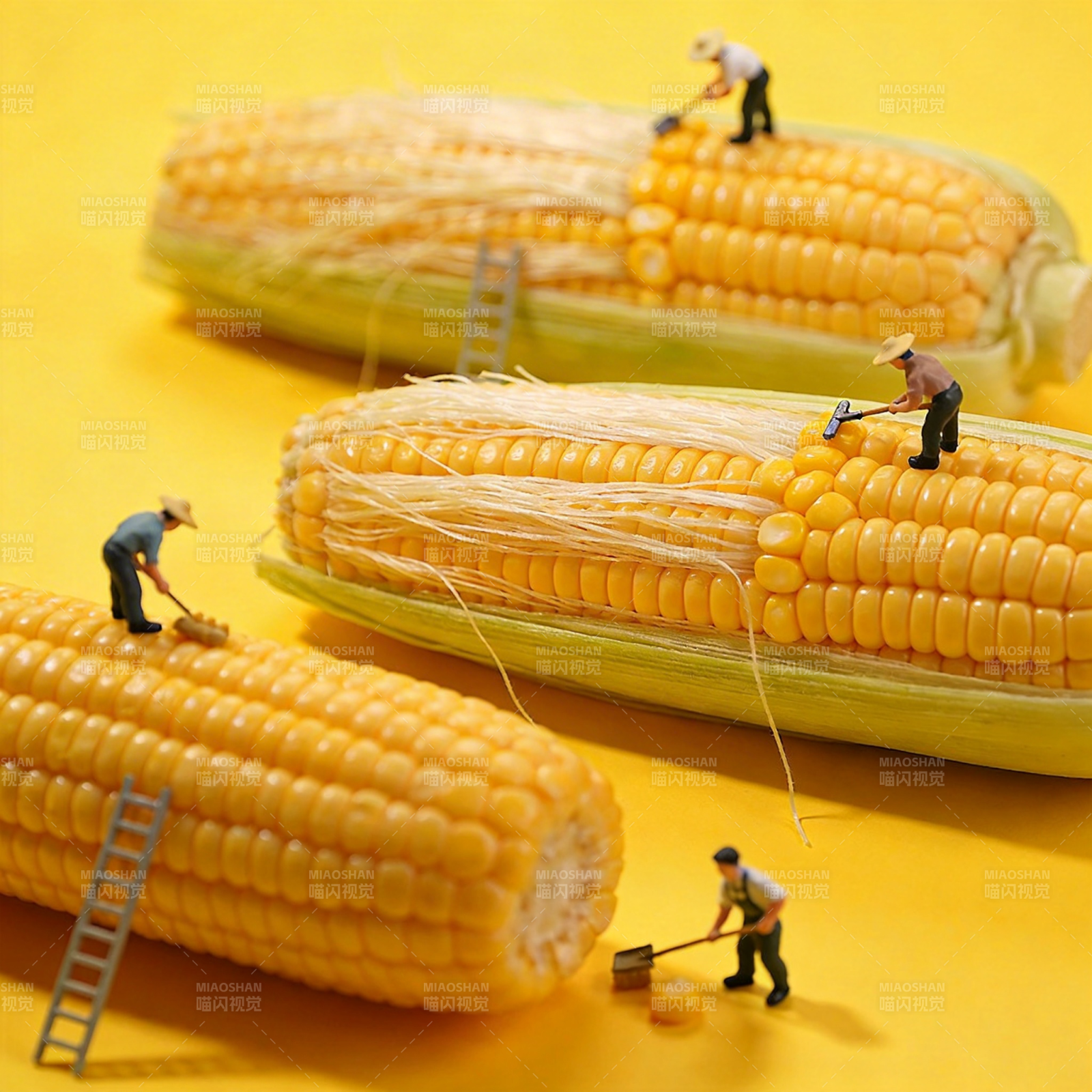 微型农夫收玉米图片