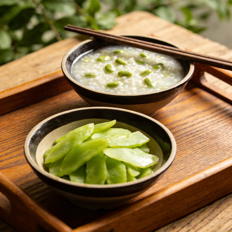 清粥配青豆图片