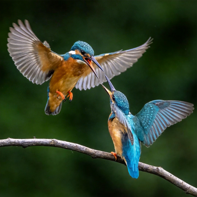 翠鸟嬉戏枝头图片