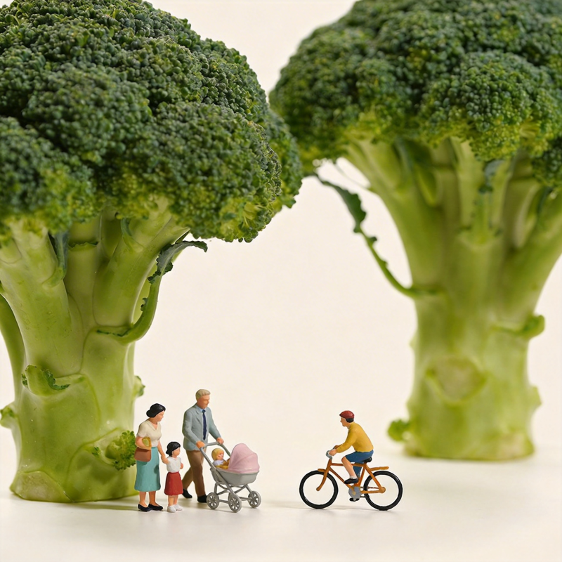 西兰花间的家庭时光图片