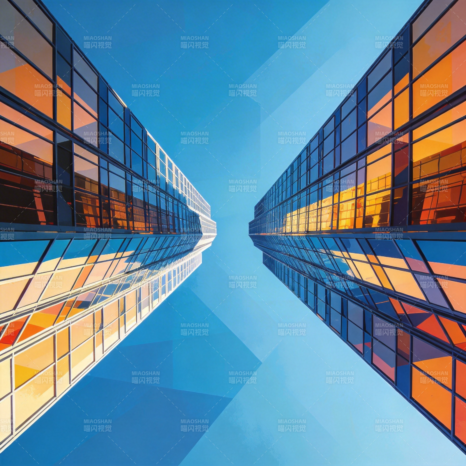 双塔映天际图片